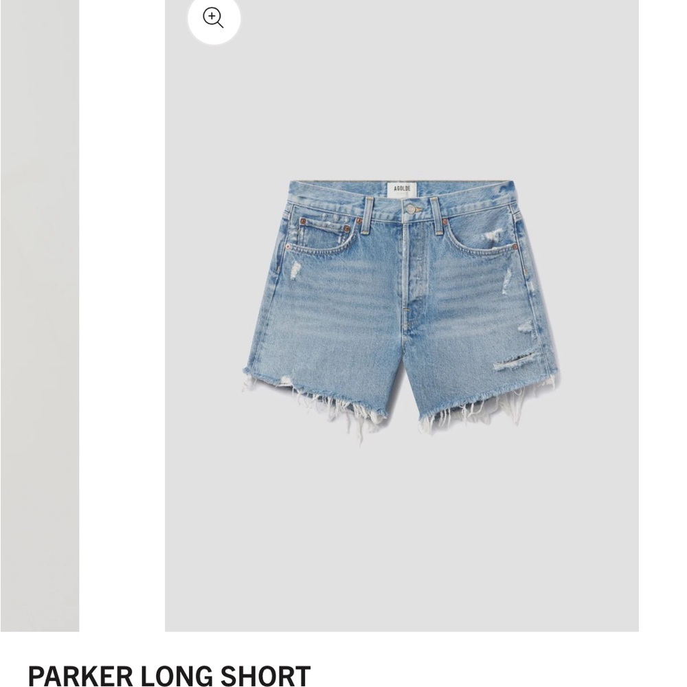Agolde Light Wash Distressed Denim Jean Shorts - Picture 8 of 9